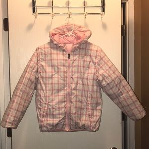 Girl reversible Northface bubble coat